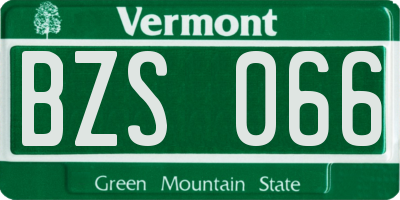 VT license plate BZS066
