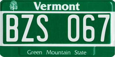 VT license plate BZS067