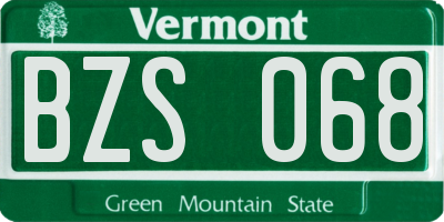 VT license plate BZS068