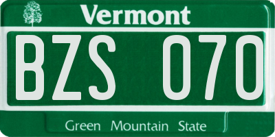 VT license plate BZS070