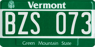 VT license plate BZS073