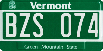 VT license plate BZS074