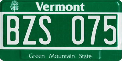 VT license plate BZS075