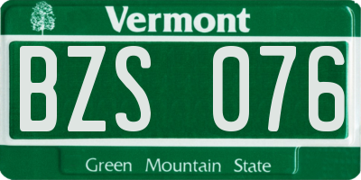 VT license plate BZS076