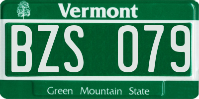 VT license plate BZS079
