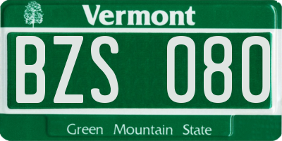 VT license plate BZS080