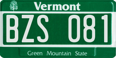 VT license plate BZS081