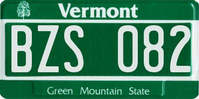 VT license plate BZS082