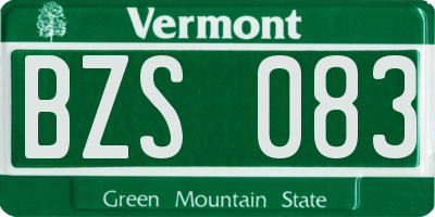 VT license plate BZS083