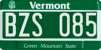 VT license plate BZS085