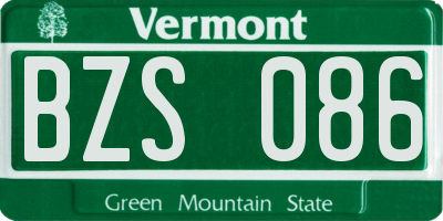 VT license plate BZS086
