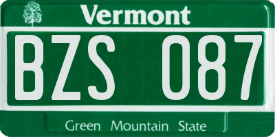 VT license plate BZS087