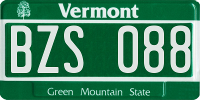 VT license plate BZS088