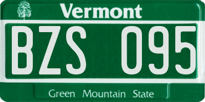 VT license plate BZS095