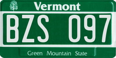 VT license plate BZS097