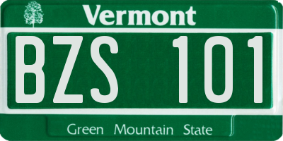 VT license plate BZS101