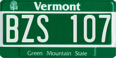 VT license plate BZS107