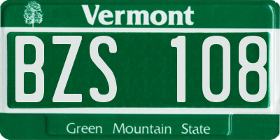 VT license plate BZS108