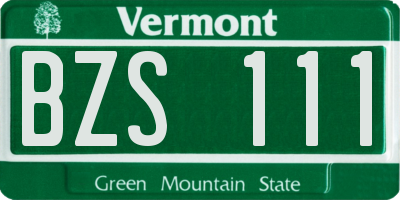 VT license plate BZS111