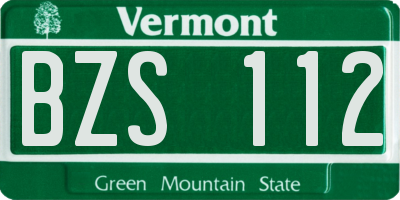 VT license plate BZS112