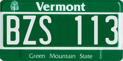 VT license plate BZS113