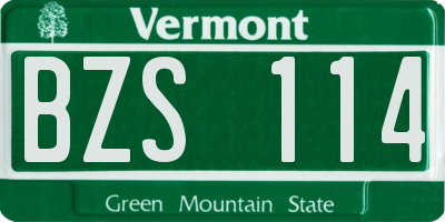 VT license plate BZS114