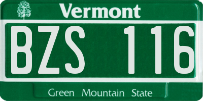 VT license plate BZS116