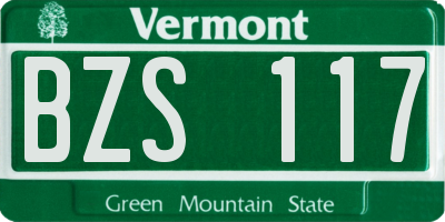 VT license plate BZS117