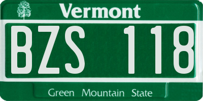 VT license plate BZS118