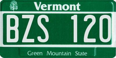 VT license plate BZS120