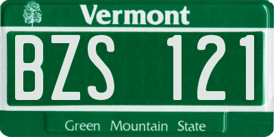 VT license plate BZS121