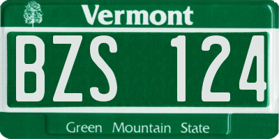 VT license plate BZS124