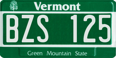 VT license plate BZS125