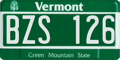 VT license plate BZS126