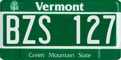 VT license plate BZS127
