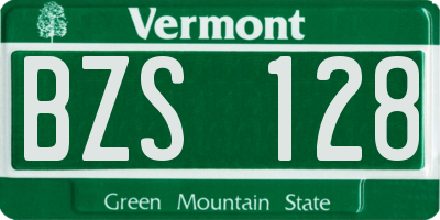 VT license plate BZS128