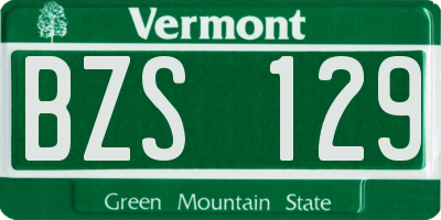 VT license plate BZS129