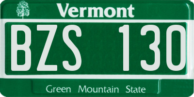 VT license plate BZS130