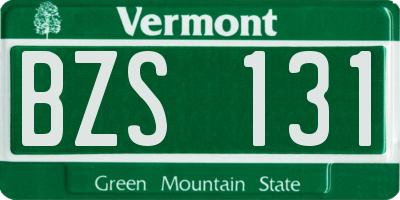 VT license plate BZS131