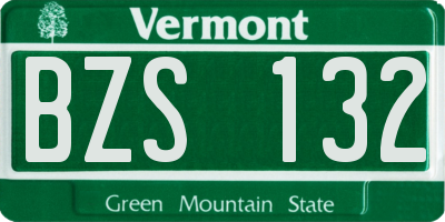 VT license plate BZS132