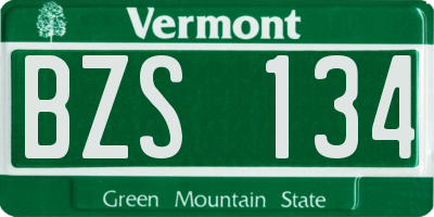 VT license plate BZS134