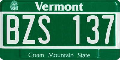 VT license plate BZS137