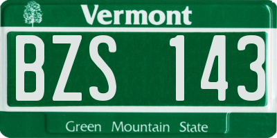VT license plate BZS143