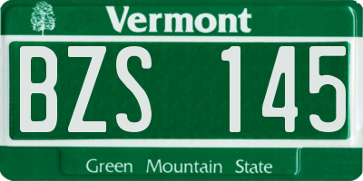 VT license plate BZS145
