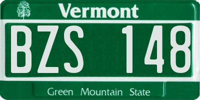 VT license plate BZS148