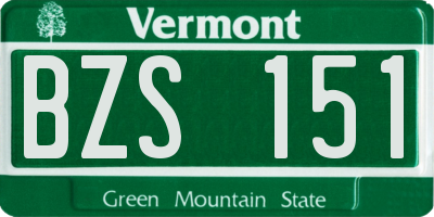 VT license plate BZS151