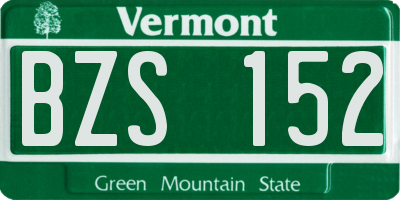 VT license plate BZS152