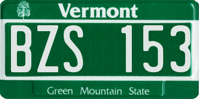 VT license plate BZS153