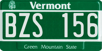 VT license plate BZS156