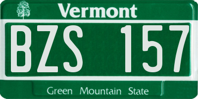 VT license plate BZS157
